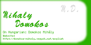 mihaly domokos business card